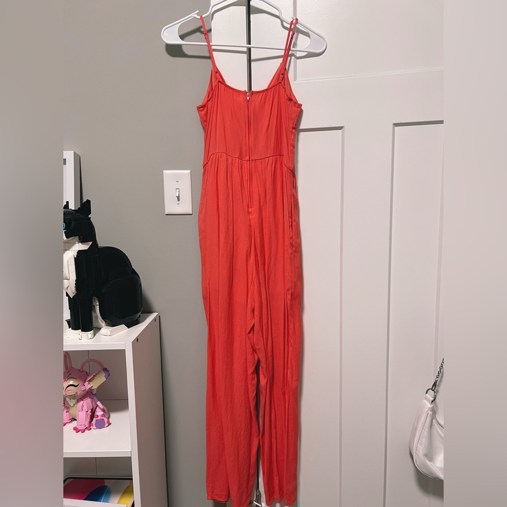 Miami Coral Pink Jumpsuit with Bow - Picture 3 of 3